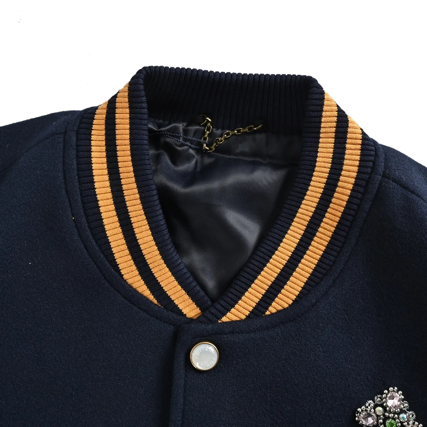 Louis Vuitton/Louis Vuitton colored diamond logo embroidered letters baseball jacket